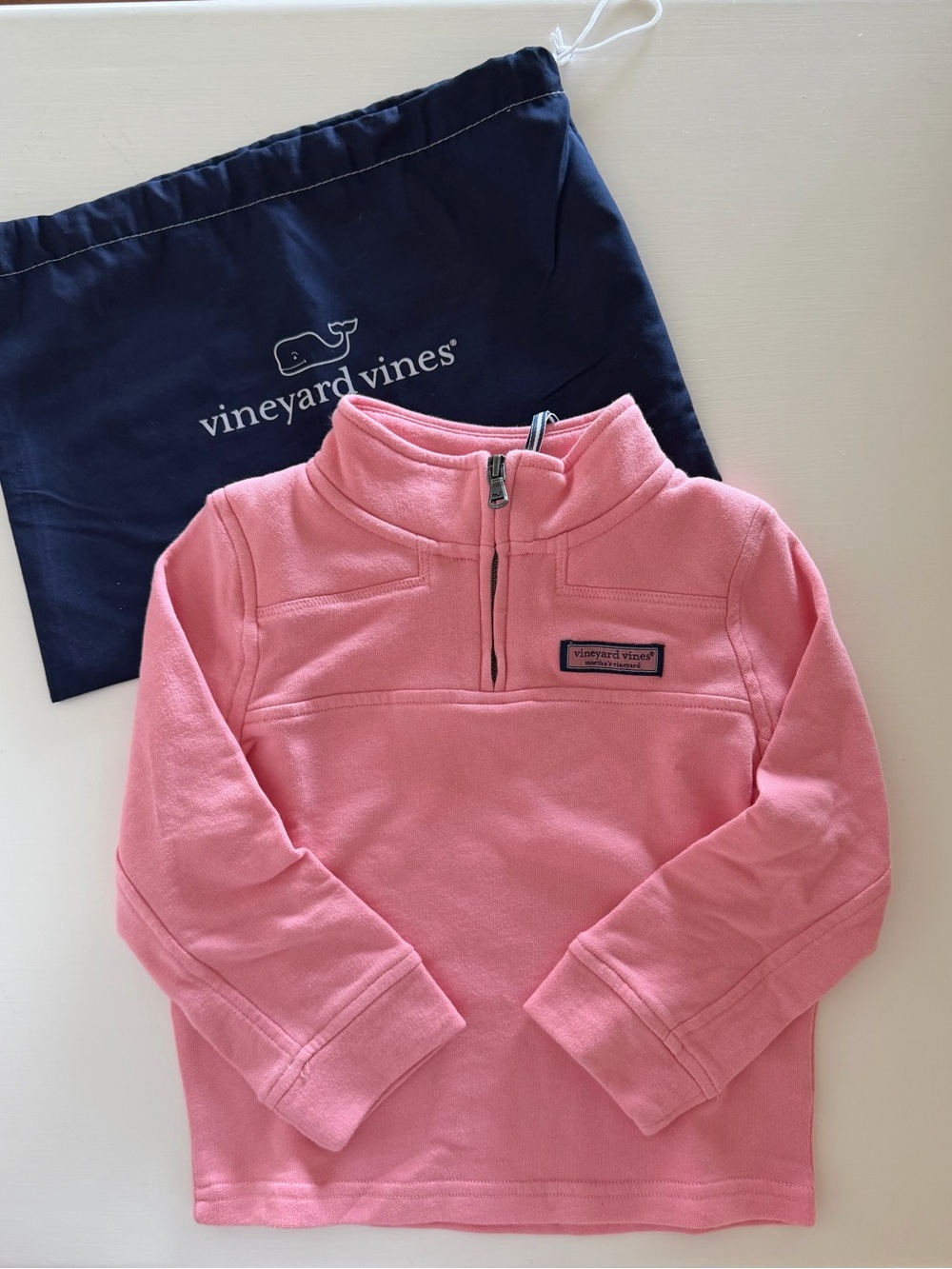 NWT Vineyard Vines Pink Shep Shirt Quarter-Zip — 4T